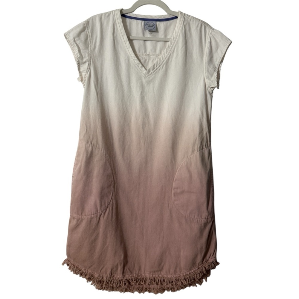 Violet Weekend Pink Ombré Fringe Mini‎ Dress